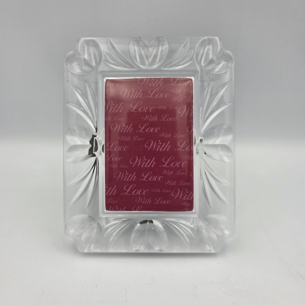 Waterford Crystal Glass "With Love" Small 4.75x3.75 Frame 3x2 Picture Scalloped